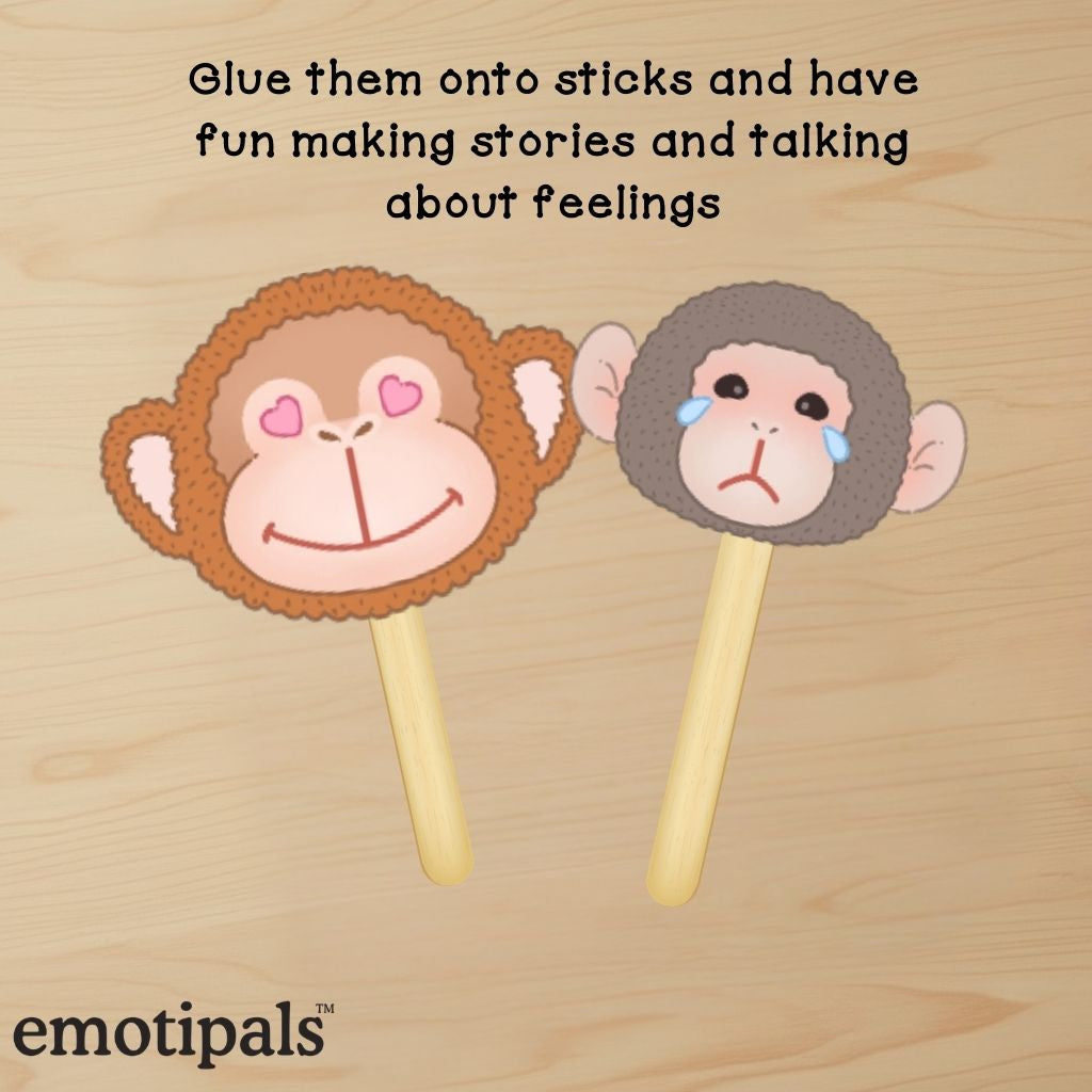 Baby Monkey Punch Social Emotional Learning Craft| Social Emotional Learning Activity for Preschool | Emotions Cut & Paste SEL Printable